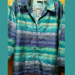 CHICO'S SILK BUTTON DOWN BLOUSE